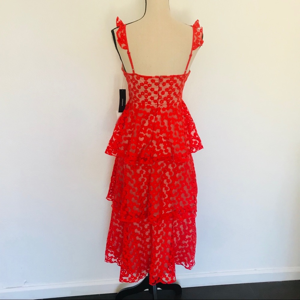 Lulus Someday Swoon Coral Red Embroidered Dress_12